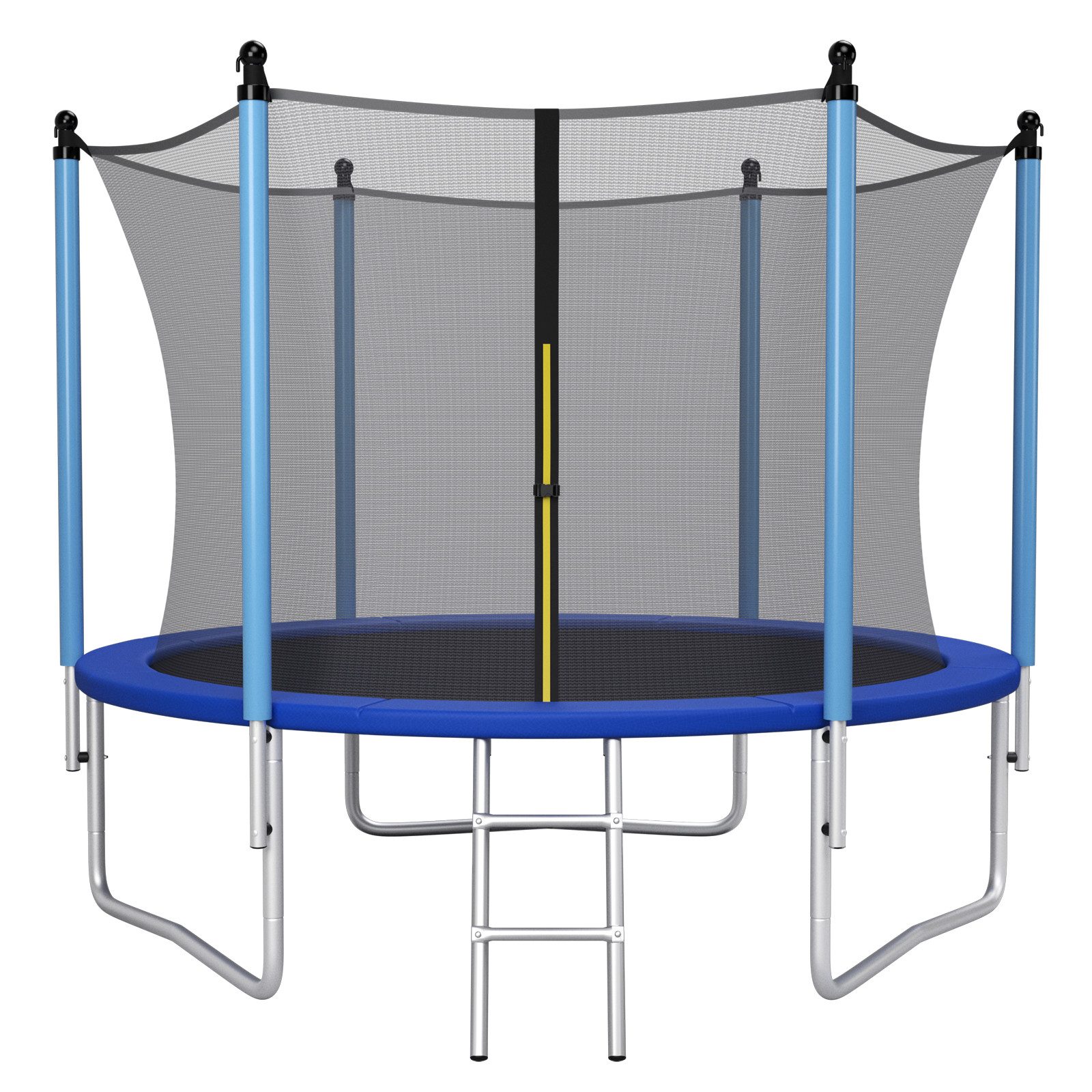 COSTWAY Gartentrampolin Fitnesstrampolin, mit Sicherheitsnetz & Leiter