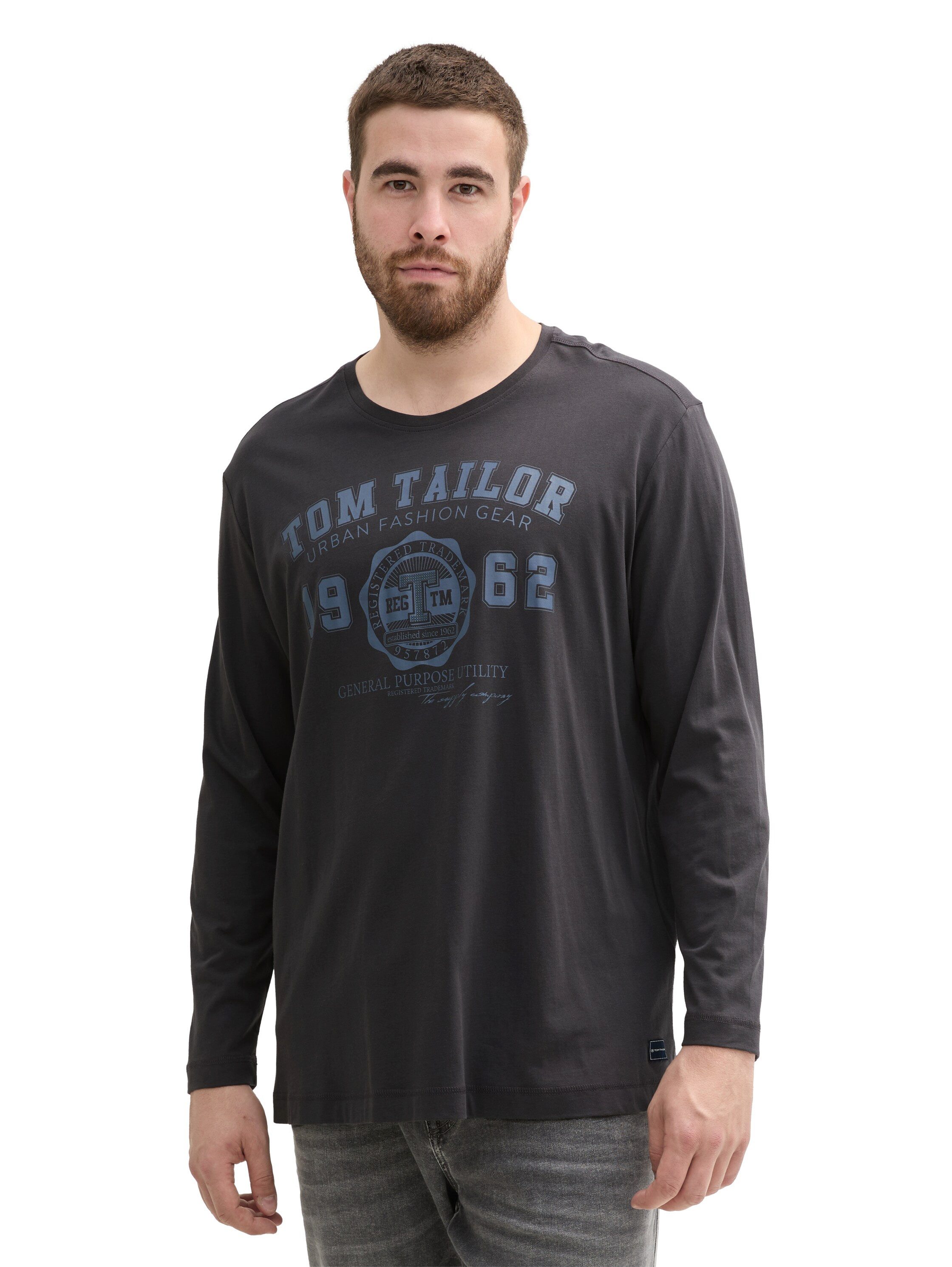 TOM TAILOR PLUS Langarmshirt mit Print/Große Größen
