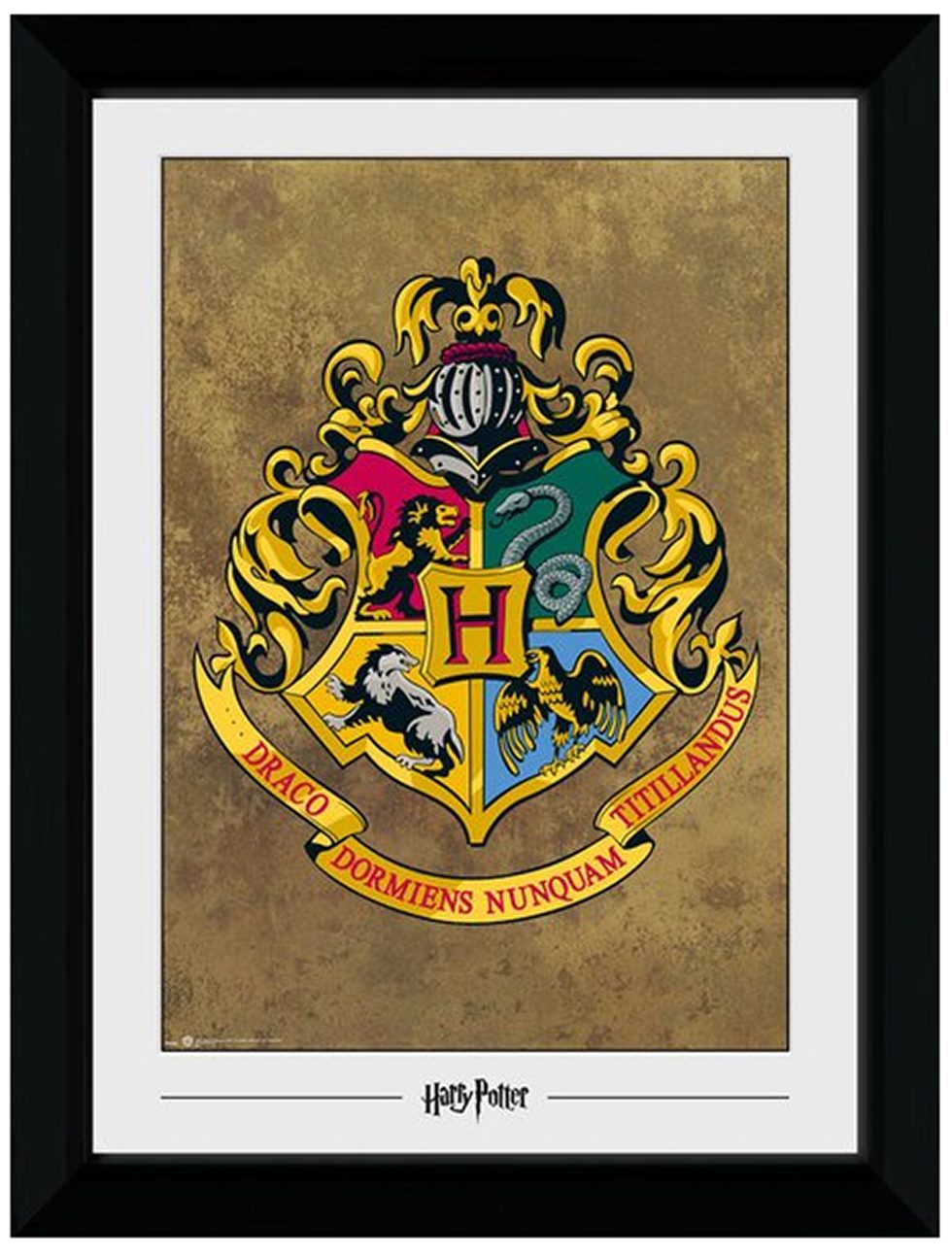 GB eye Bild mit Rahmen Harry Potter - Hogwarts Wappen - Collector Print