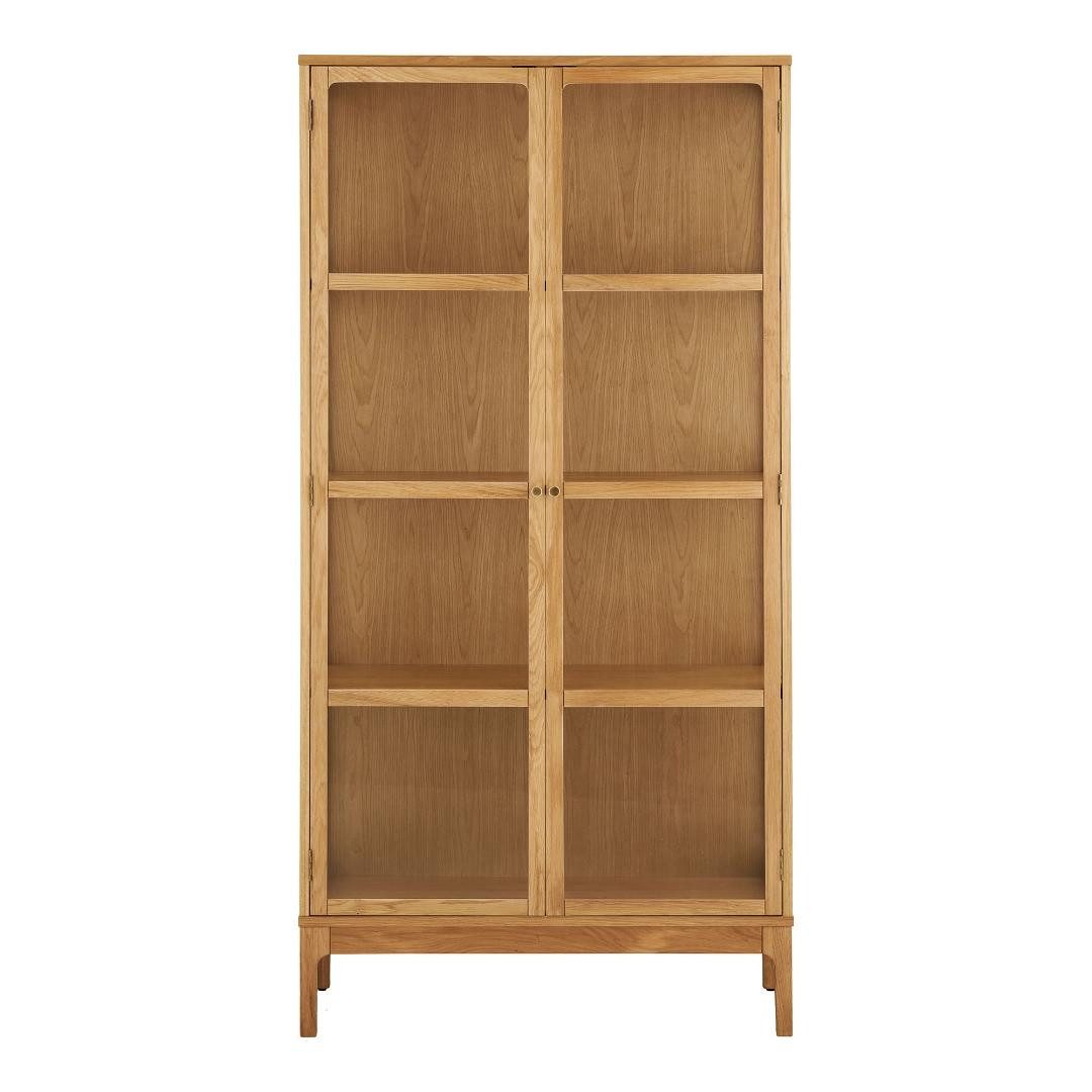 ebuy24 Vitrine Vigga Vitrinenschrank 2 Glastüren, 3 Regale Eiche.