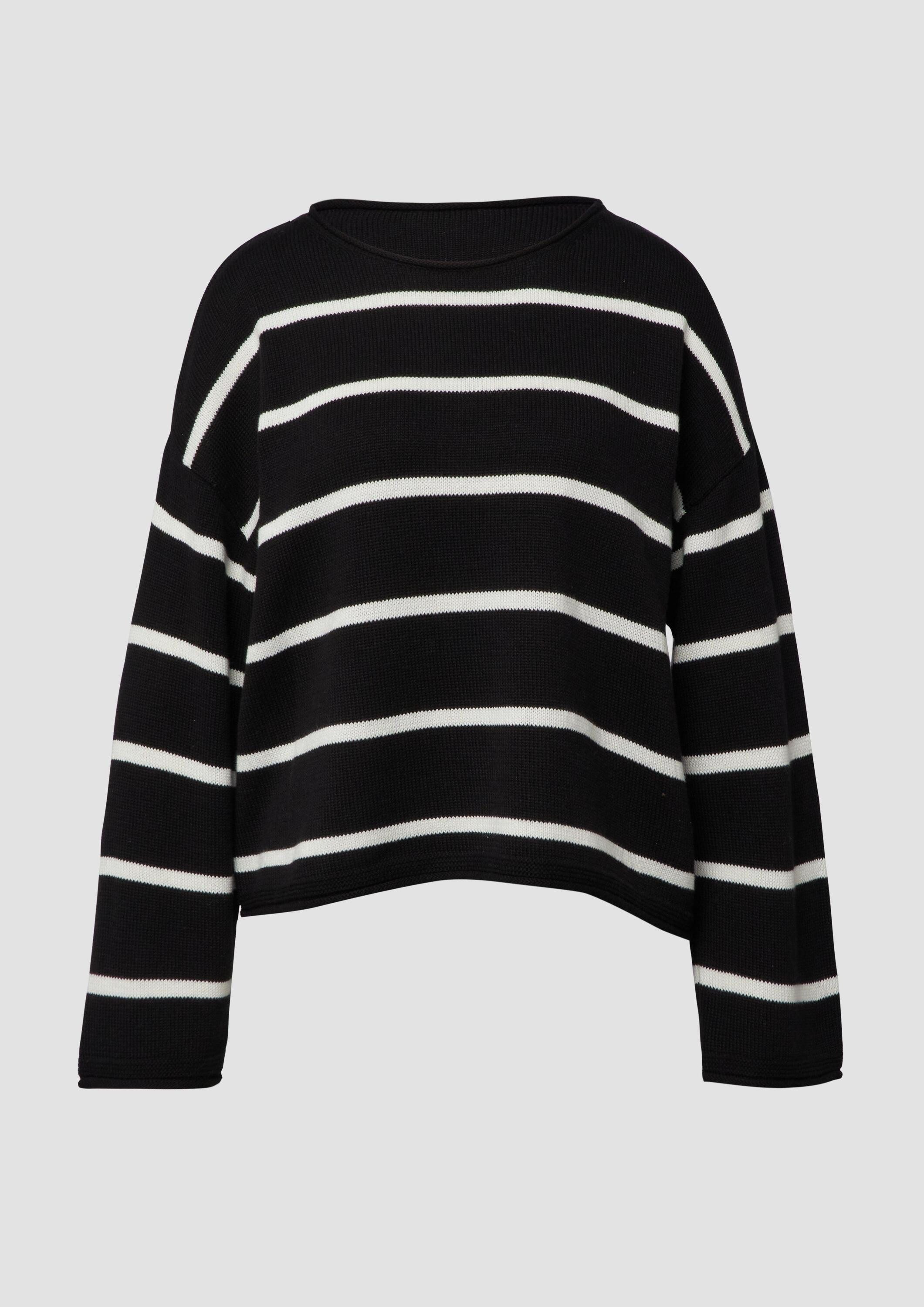 s.Oliver Longpullover Strickpullover Gestreifter Pullover im Relaxed Fit