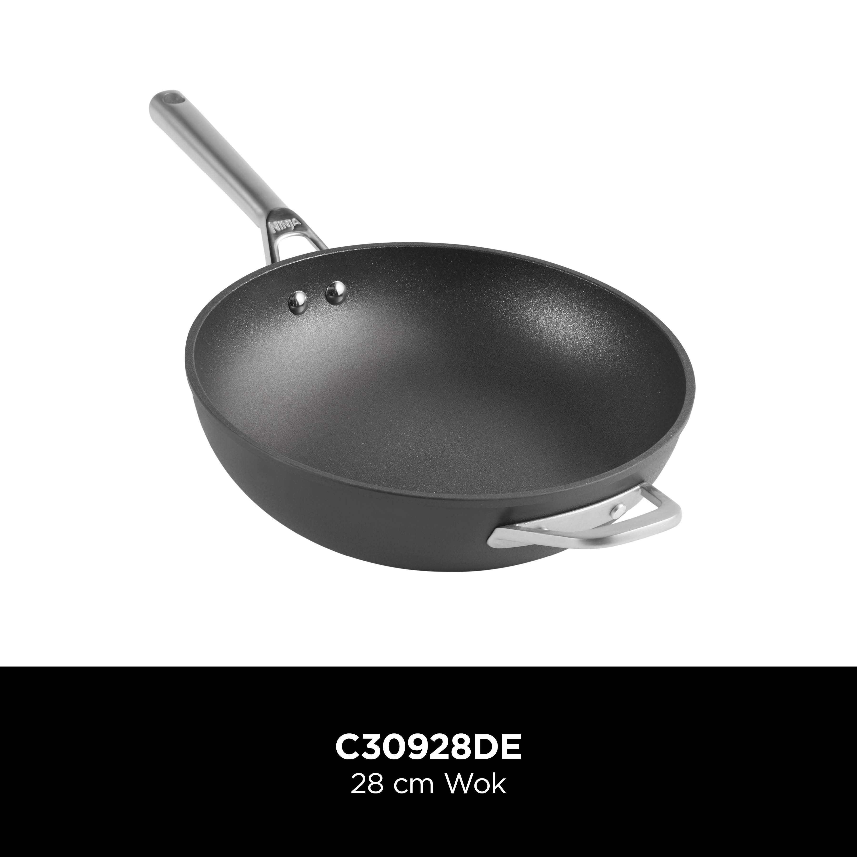 NINJA Wok Ninja ZEROSTICK Premium Wok 28 cm C30928DE, Aluminium (1-tlg), Premium Kollektion, ZEROSTICK Technologie, garen ohne Fett