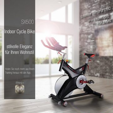 Sportstech Speedbike SX500, Heimtrainer mit 25KG Schwungrad & Multiplayer APP Pulsgurt komp.