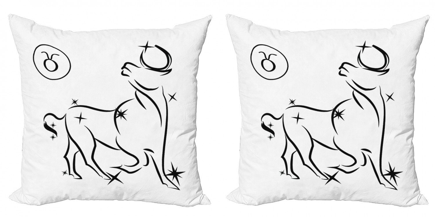 Kissenbezüge Modern Accent Doppelseitiger Digitaldruck, Abakuhaus (2 Stück), Sternzeichen Stier Tiere Horoskop