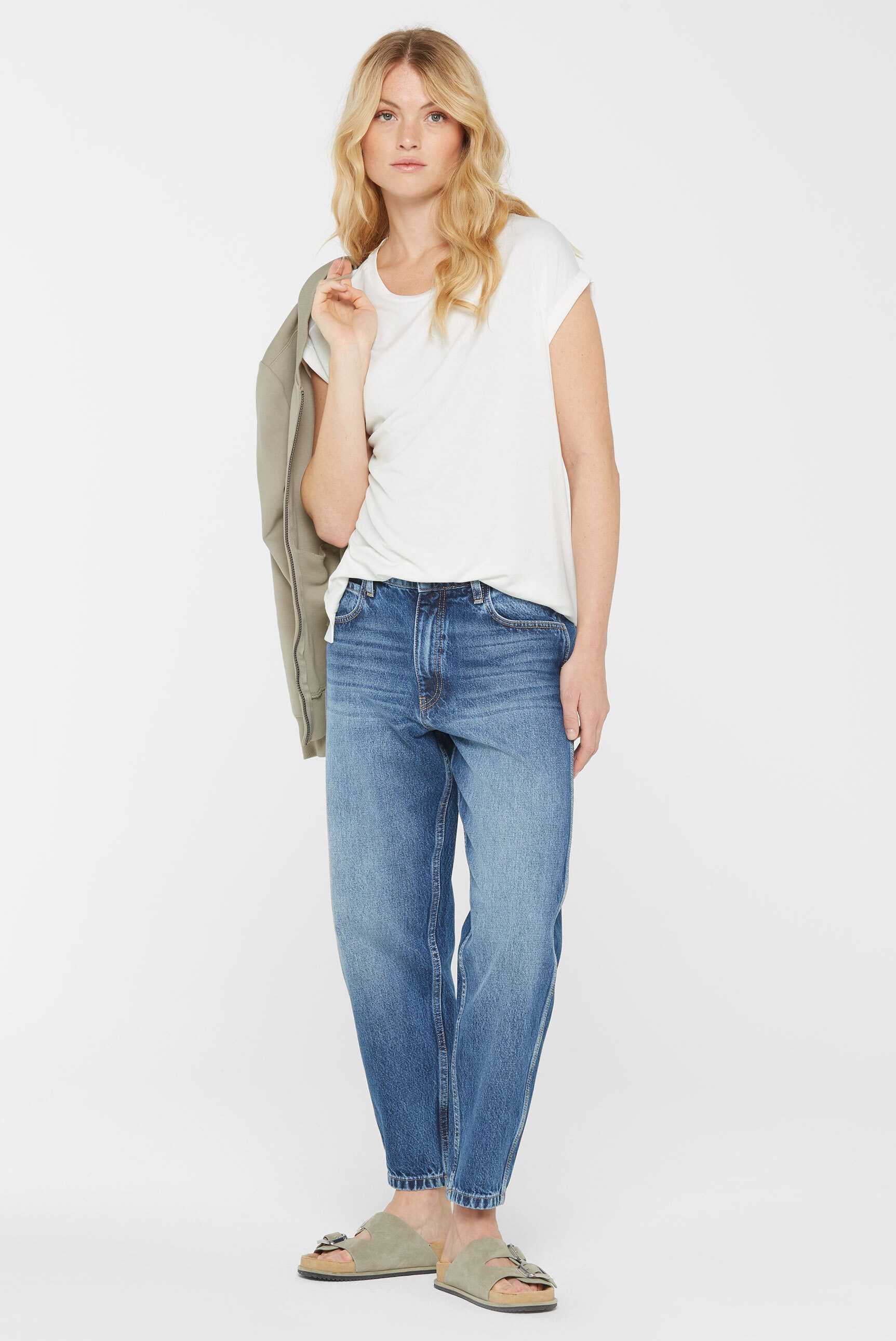 SENSES.THE LABEL Rundhalsshirt mit überschnittenen Schultern