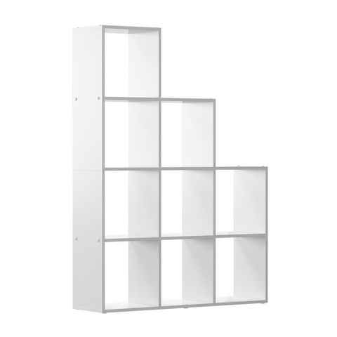 Livinity® Raumteiler Treppenregal Aramis Weiß 9 Fächer