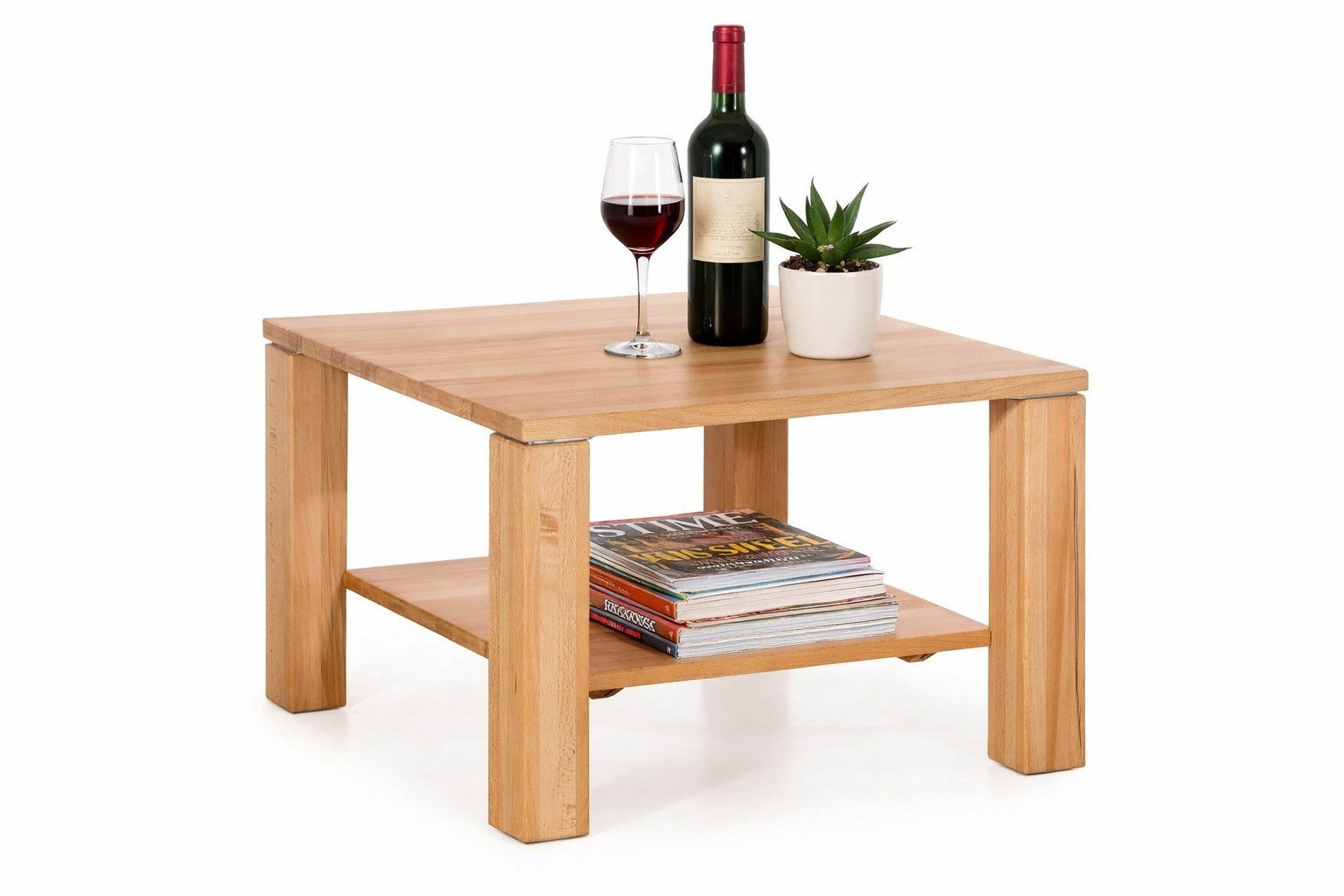 bv-vertrieb Couchtisch Sofatisch Kernbuche Couchtisch mit Rollen, mit Rollen