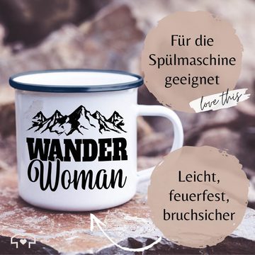 Shirtracer Tasse Wander Woman - Geschenk für Wanderin, Stahlblech, Kaffeetasse Hobby Geschenk