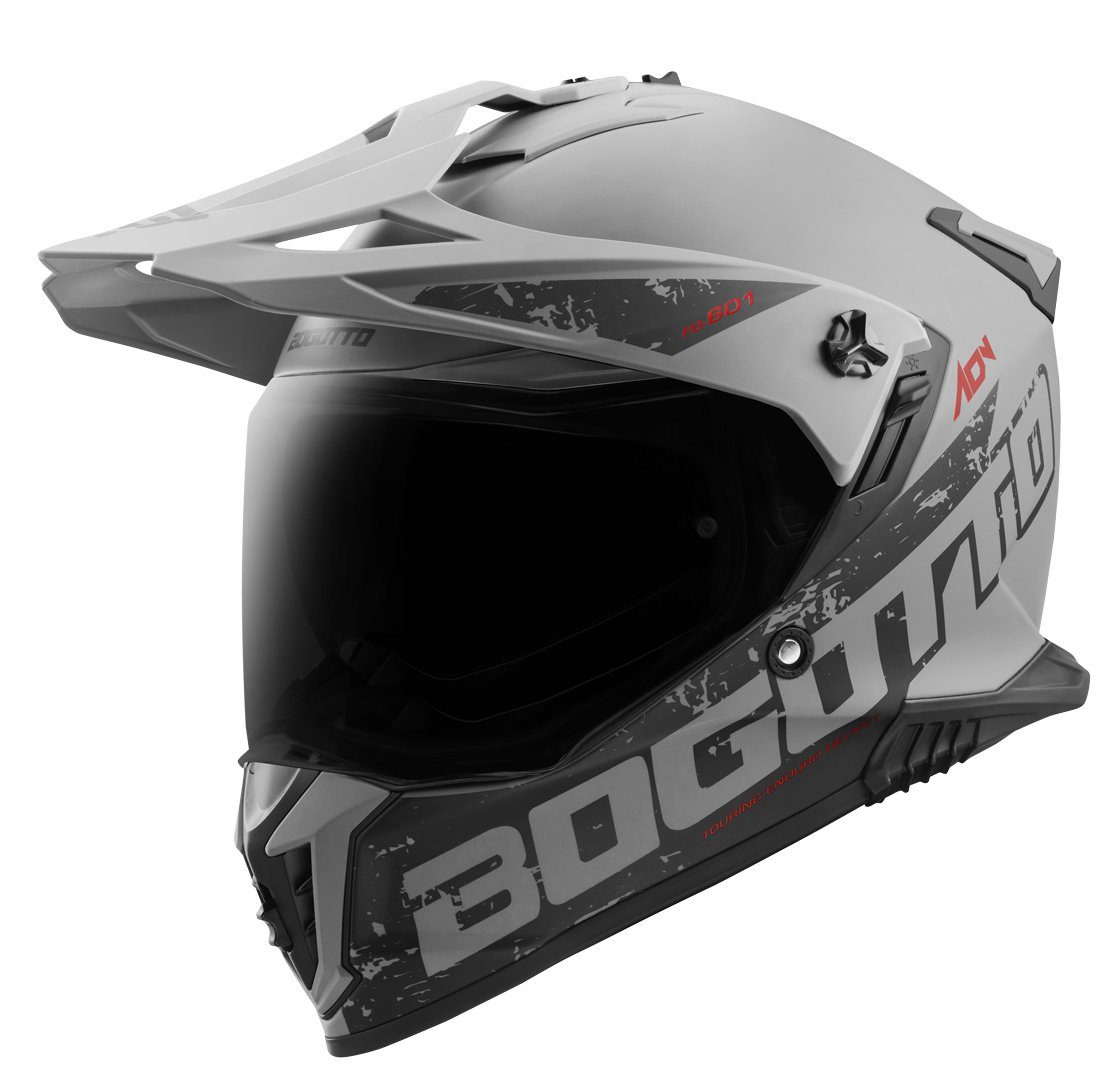 Bogotto Motocrosshelm FG-601 Duo Fiberglas Enduro Helm, Notfallsystem-Polsterung (EQRS),integriertes Sonnenvisier