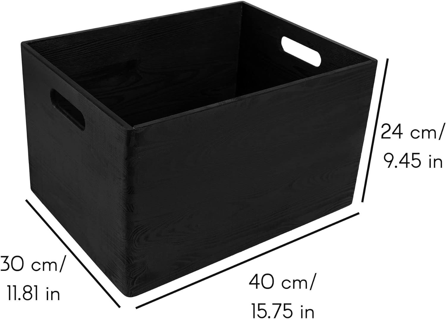 Creative Deco Holzkiste Obstkiste Korb 40x30x24cm (1cm) mit Griffen ohne Deckel, Hölzernen Kasten Holzbox Kiste