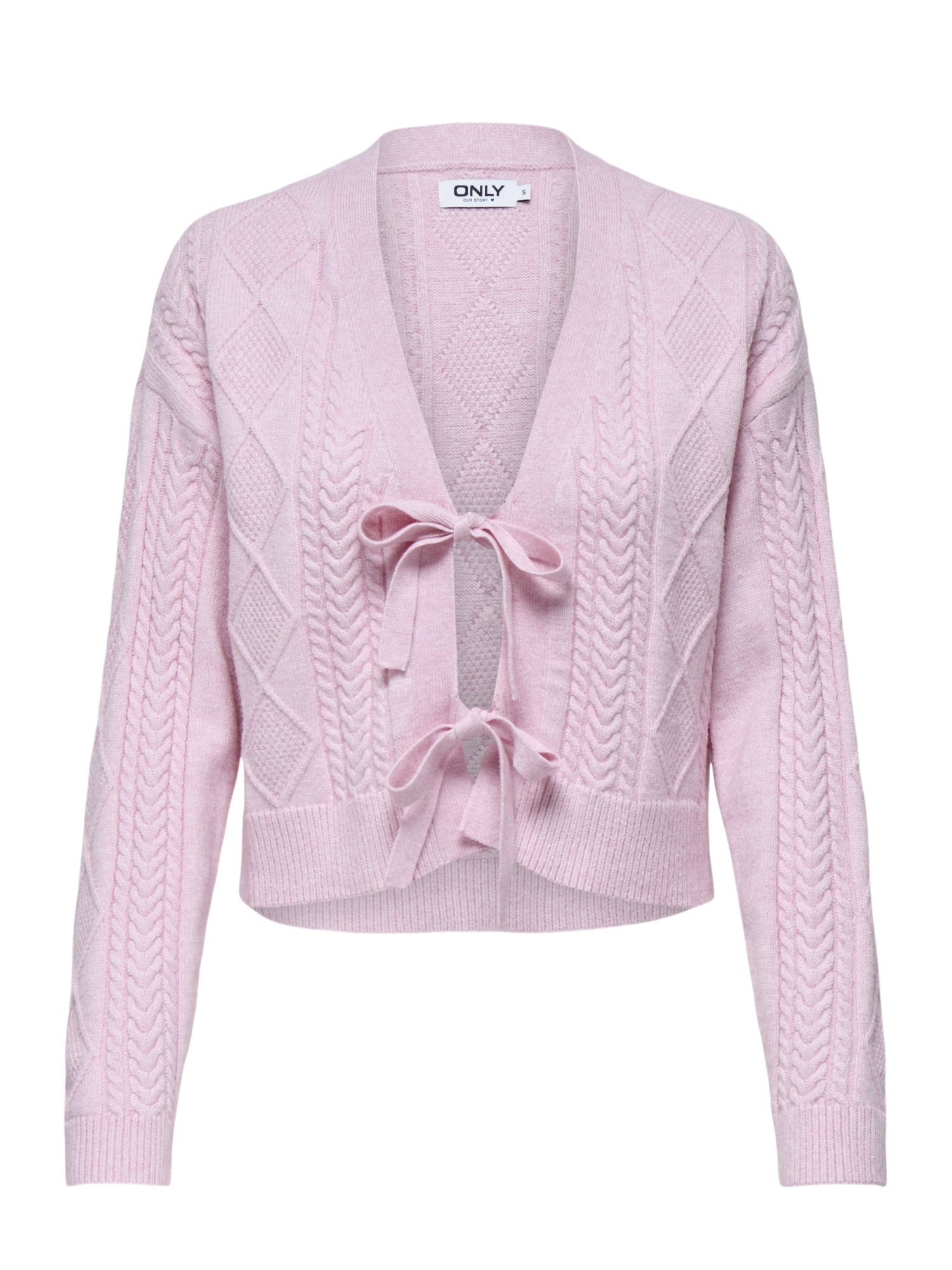 ONLY Kurzjacke rosa,Indoor,Viskose,Unifarben,V-Ausschnitt,Lang,Relaxed Fit