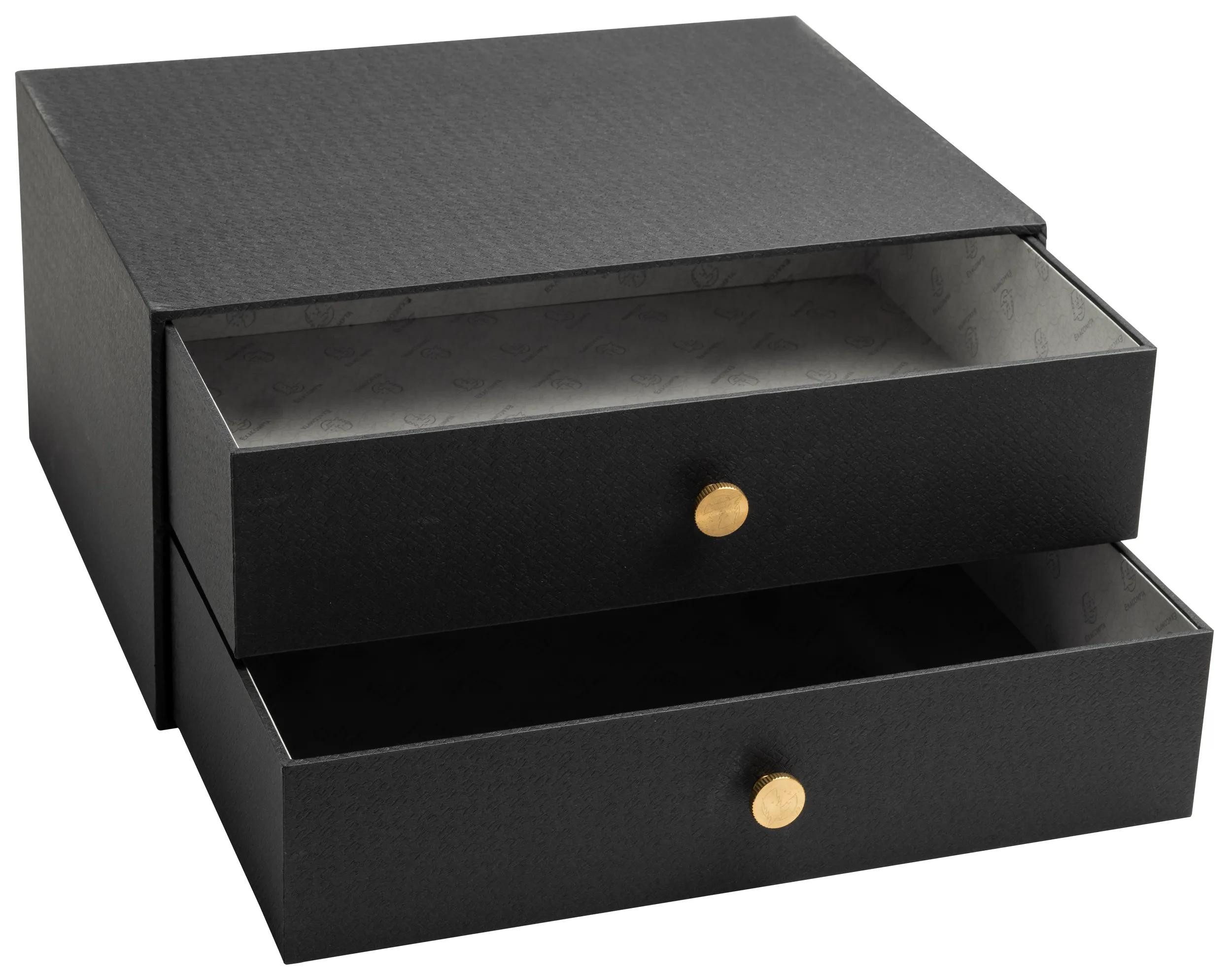 EXACOMPTA Schubladenbox Schubladenbox 2 Schubladen 17x355x27 cm A4 Maxi Schwarz 30601E, Bodenpresentation Display
