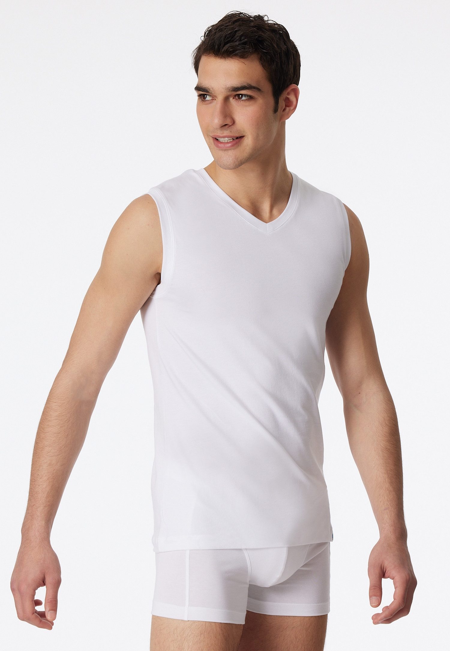 Schiesser Tanktop Long Life Cotton mit V-Ausschnitt, Cotton-Mix