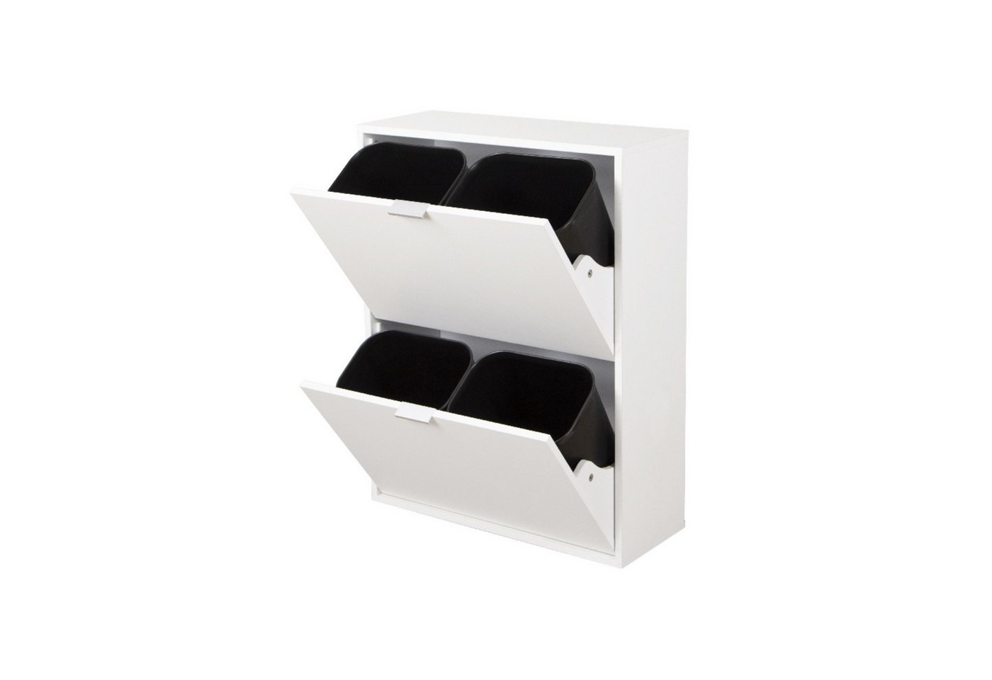 Happy Home Mülltrennsystem Platzsparender Mülleimerschrank mit 4 Einräumen für Mülltrennung
