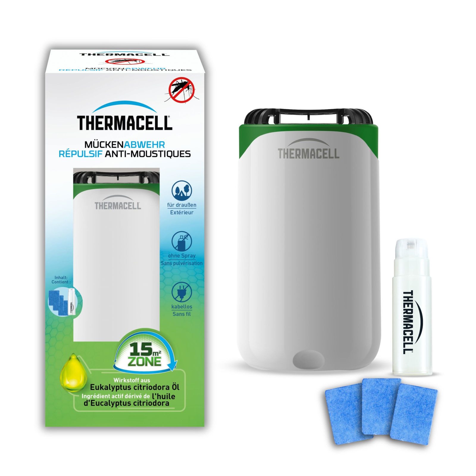 ThermaCell Insektenabwehrgerät Mückenabwehr Protect, weiß-grün, Mückenschutz Standgerät