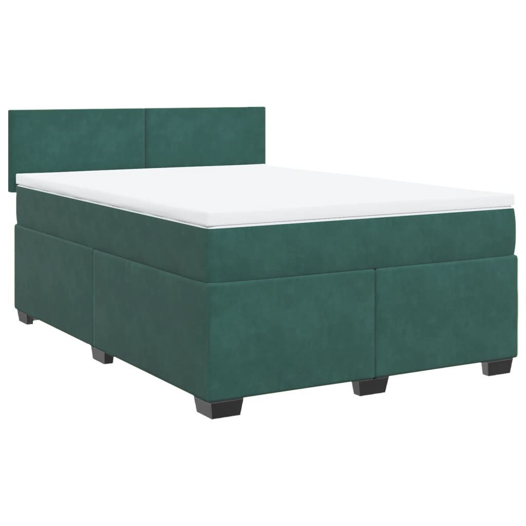 vidaXL Bett Boxspringbett mit Matratze Dunkelgrün günstig online kaufen