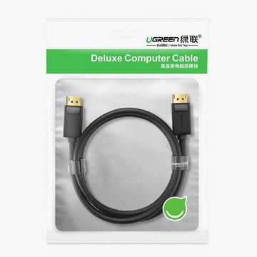 UGREEN Kabel DisplayPort 1.2 4K Kabel 2 m vergoldet Monitorkabel schwarz Video-Kabel
