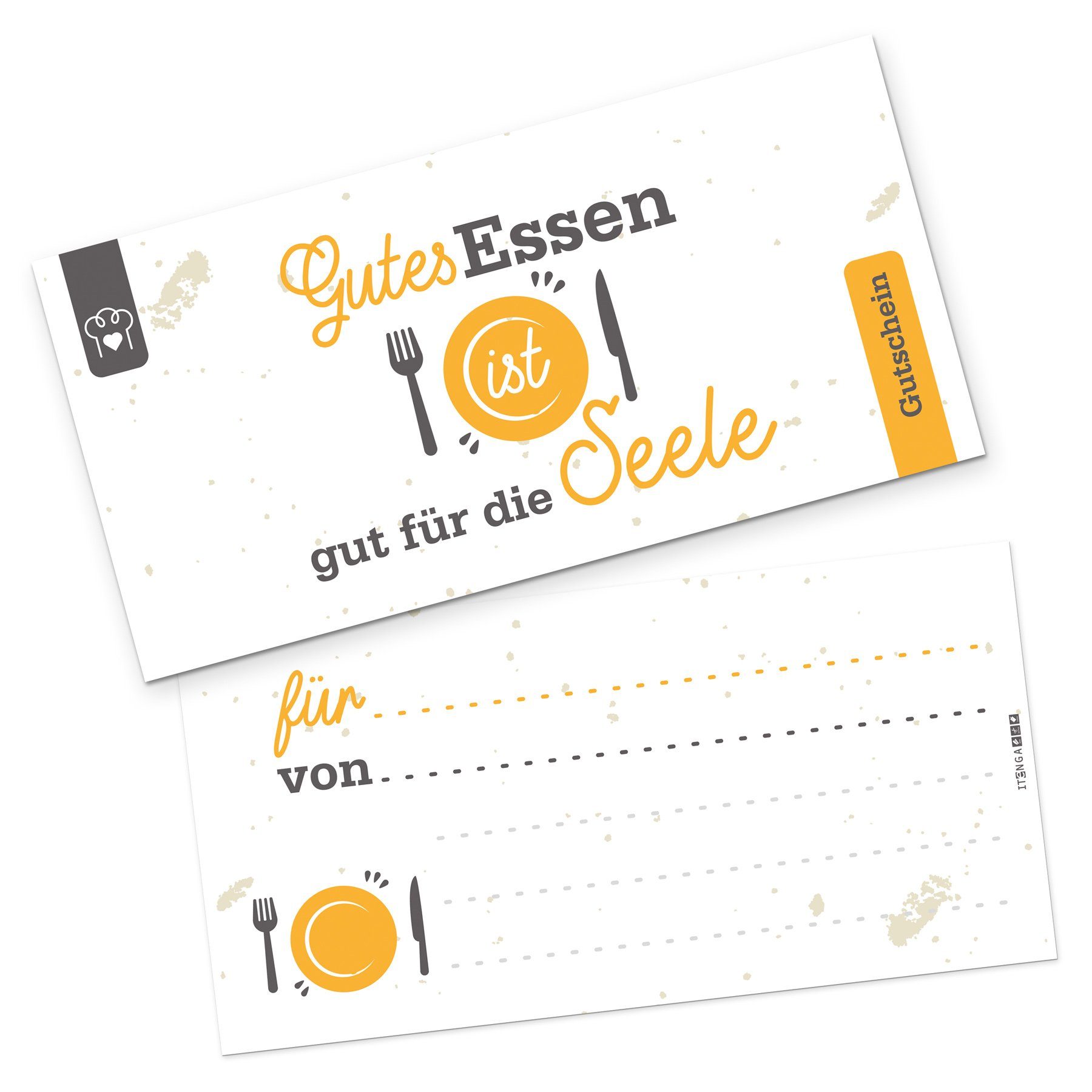 itenga Grußkarten itenga Geschenkgutschein Gutes Essen (Motiv 7), Postkarte zum Ausfülle