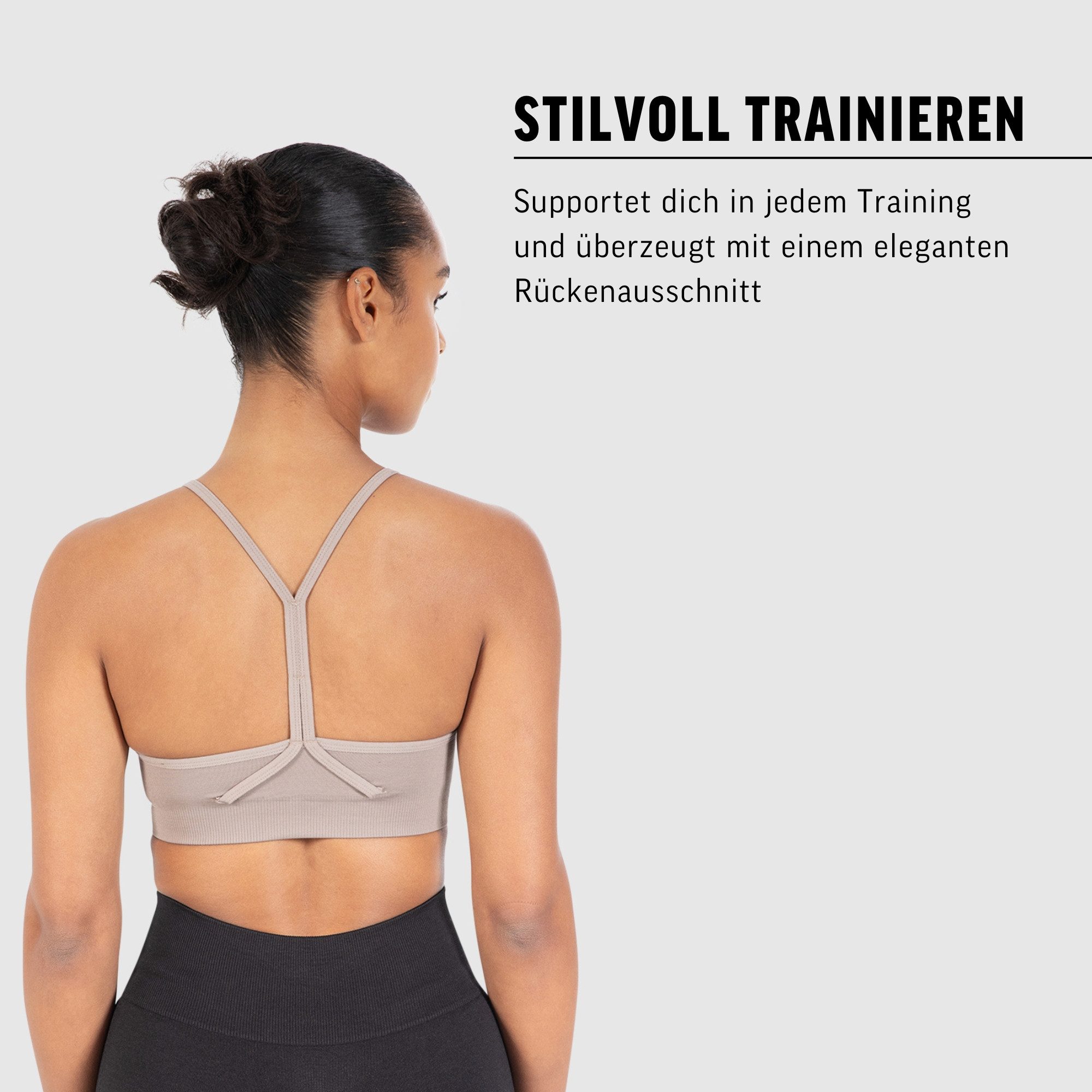 Smilodox Sport-BH Solid Scrunch Icon, Seamless Bra ohne Bügel mit verstellbaren Trägern Blickdichter Bustier Herausnehmbare Cups Shaped Fit Fitness Freizeit