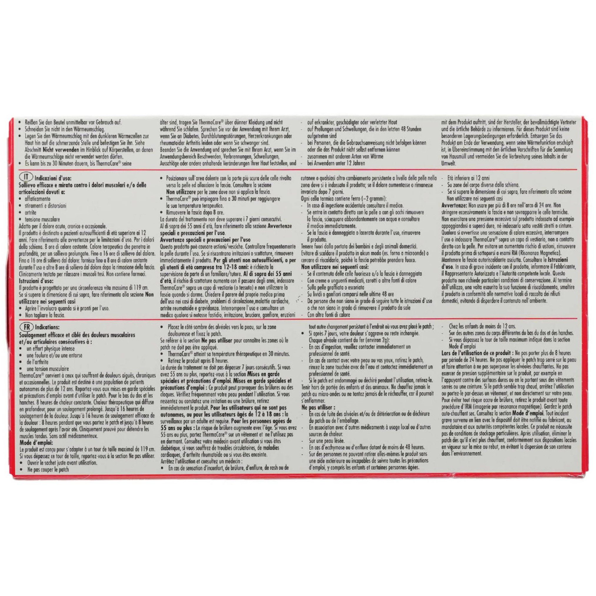 Angelini Pharma Deutschland GmbH Wärmepflaster THERMACARE Rückenumschläge S-XL z.Schmerzlind.