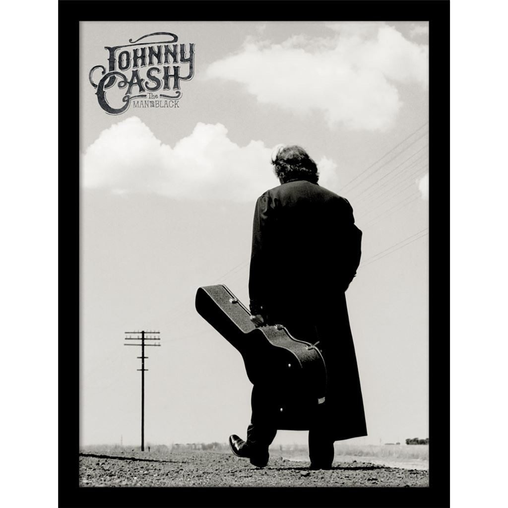 Johnny Cash Bild mit Rahmen The Man In Black, Gerahmtes Bild Kunstdruck