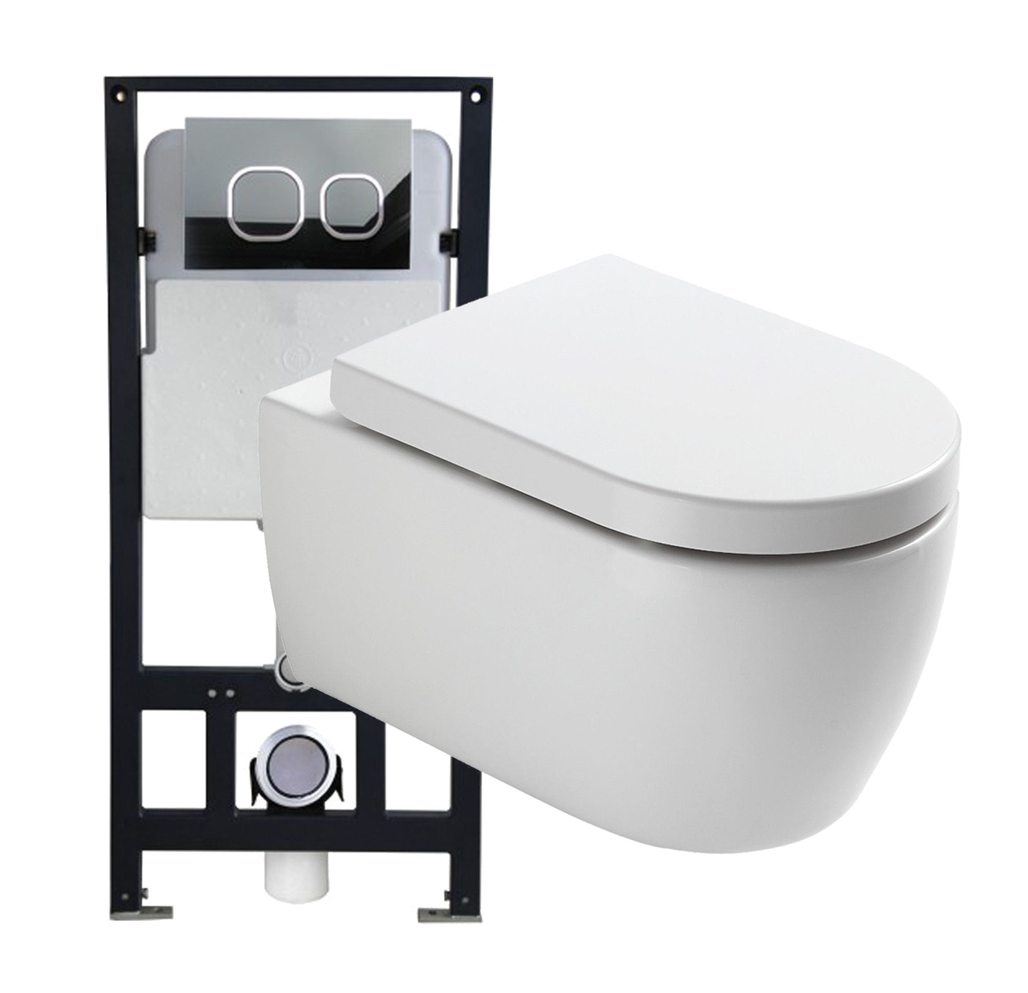 Bernstein WC-Komplettset NANO NT2038, Wandmontage, (Vorwand-Set 3-St. WC, Vorwandelement, Betätigungsplatte), Kompakte Ausladung, 48,5 cm