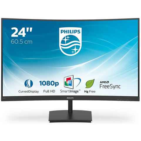 Philips Philips 241E1SC LED-Monitor (1.920 x 1.080 Pixel (16:9), 4 ms Reaktionszeit, 75 Hz, VA Panel)