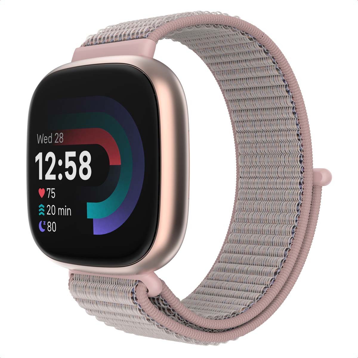 imoshion Smartwatch-Armband imoshion Nylonarmband für das Fitbit Versa 4/ 3 / Sense (2) - Rosa