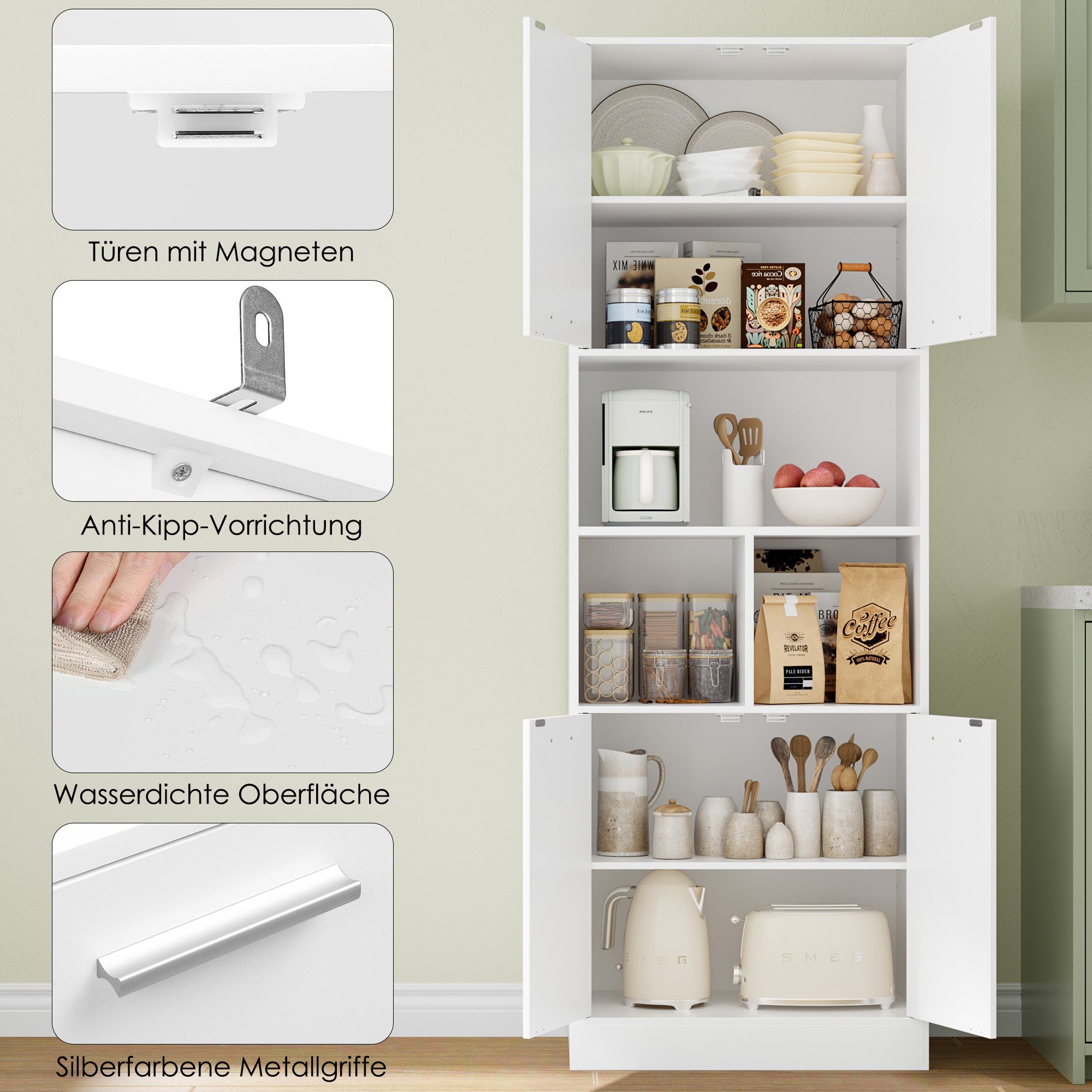 Homfa Hochschrank Badschrank Bücherschrank Badezimmerschrank 180x60x40cm günstig online kaufen