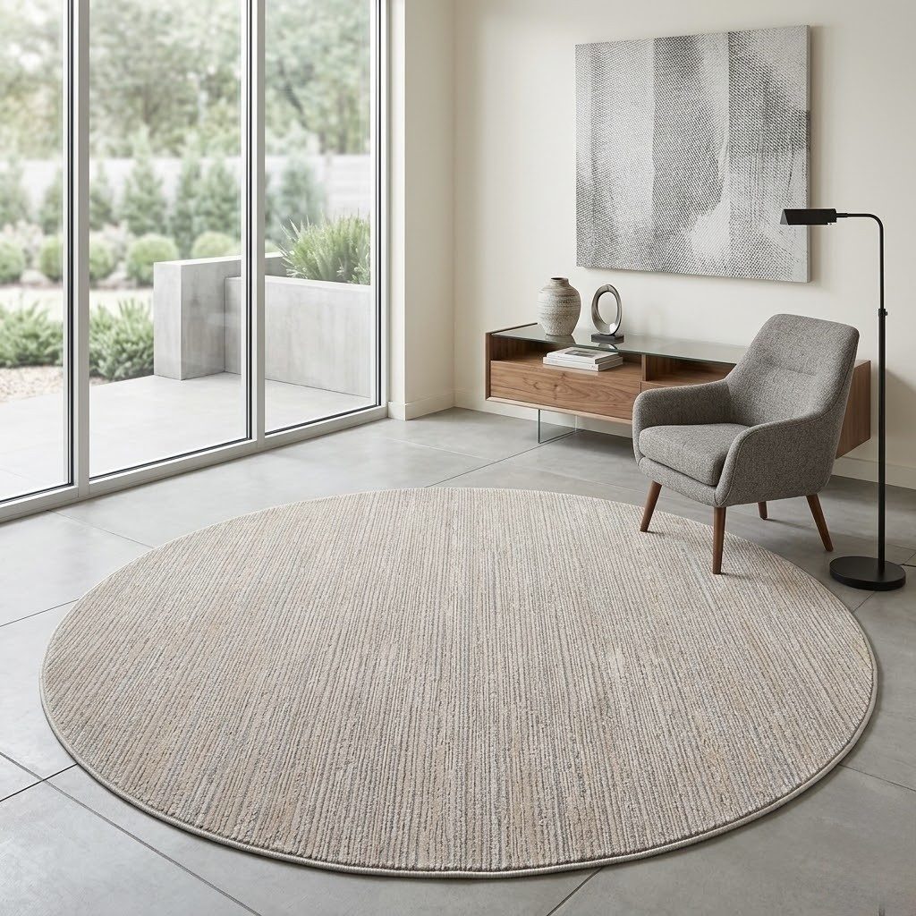 Sehrazat Teppich LIMA, auch als Läufer, rund, Höhe: 10 mm, Kurzflor, Linienstruktur, leichter Glanz, Wohnzimmer