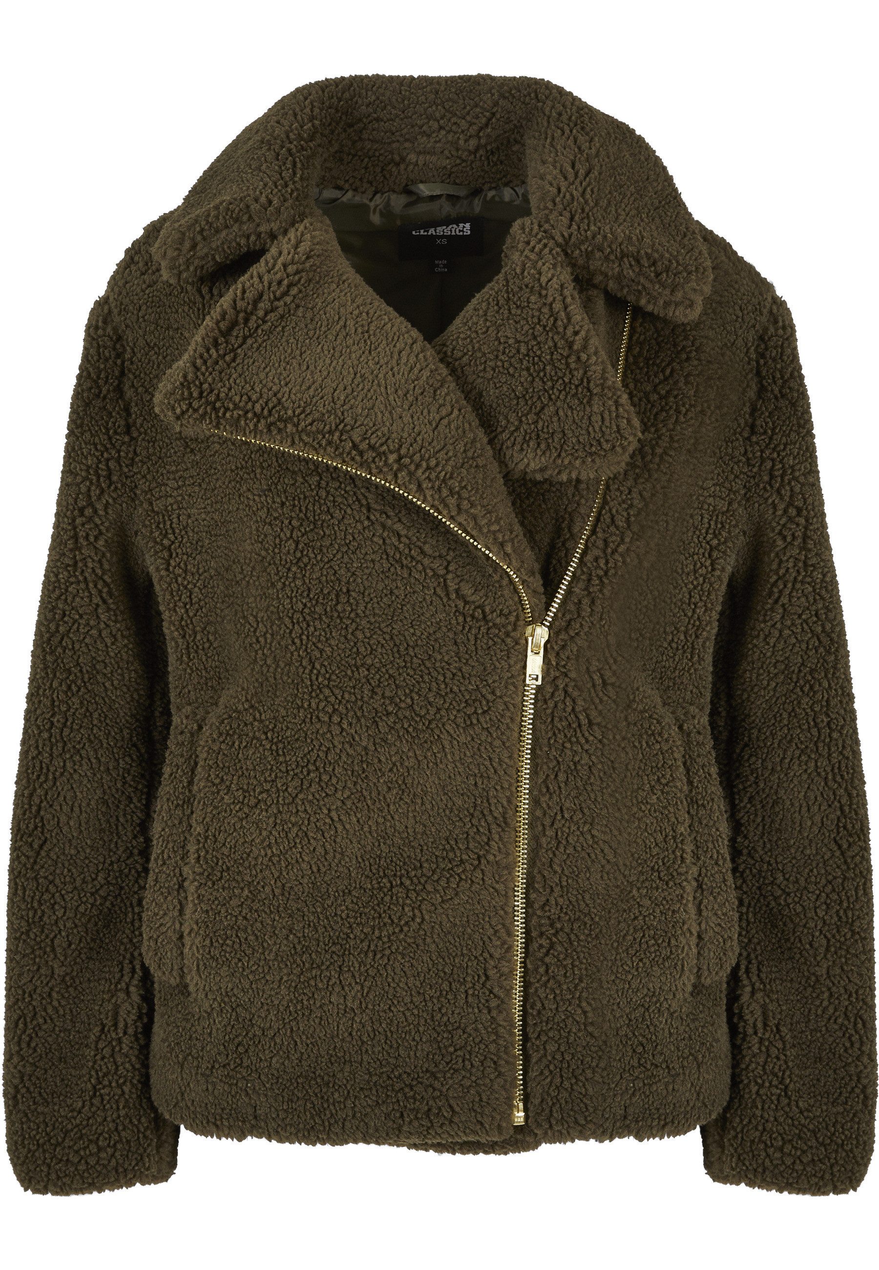 URBAN CLASSICS Winterjacke Urban Classics Damen Ladies Sherpa Biker Jacket günstig online kaufen