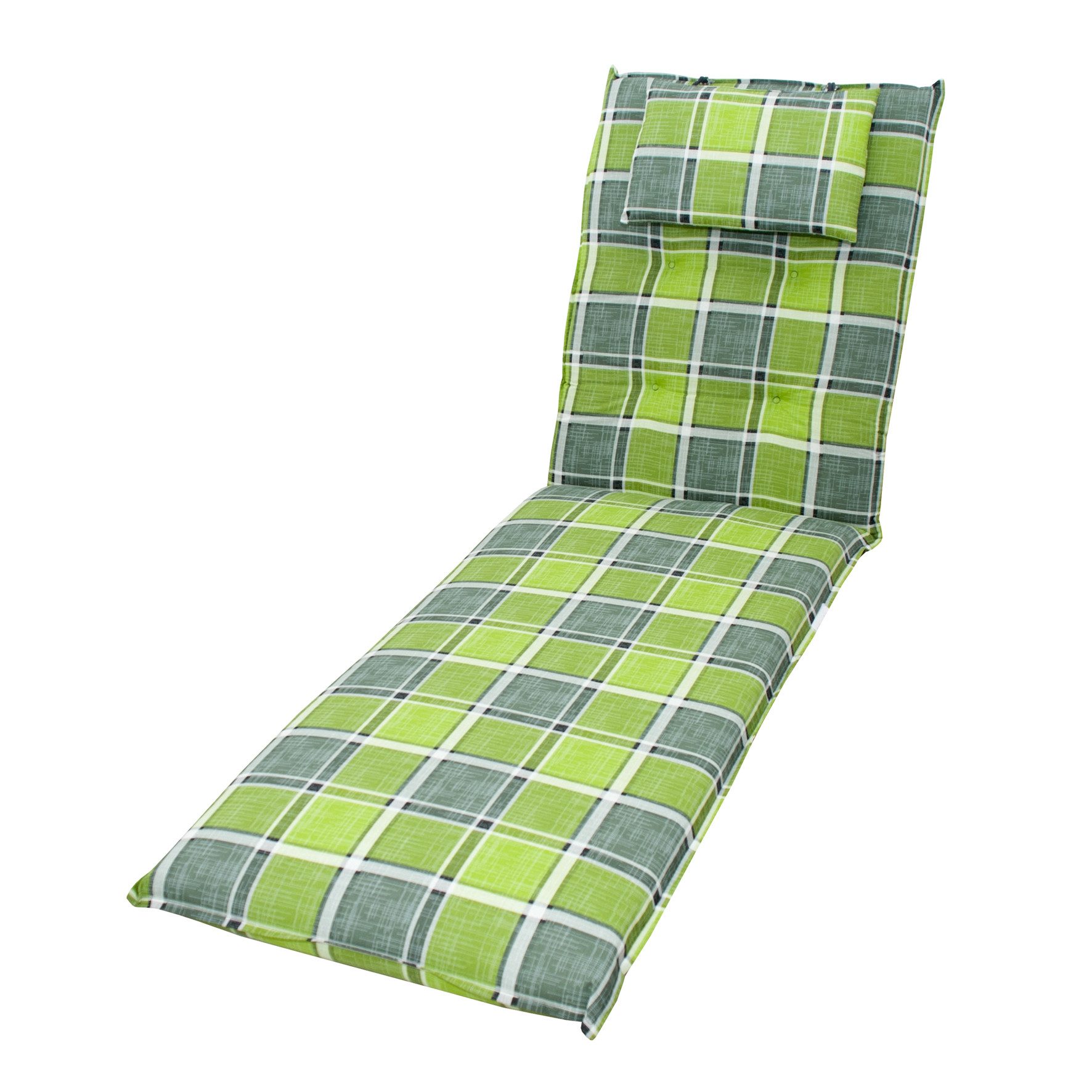 doppler® Liegenauflage 5911 200 x 60 x 8 cm Auflage für Liege Kissen Polster Einlage grün, (1 St., 1 Auflage), für Gartenliegen UV beständig inkl. Bindebänder und Haltebänder
