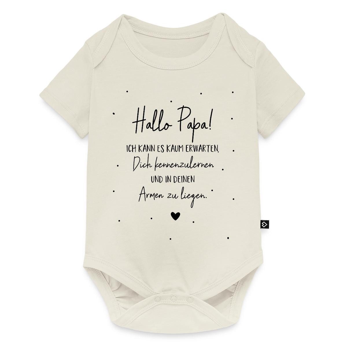 Spreadshirt Kurzarmbody Hallo Papa Geschenk Werdender Vater Kurzarm Tages Baby Body (1-tlg)