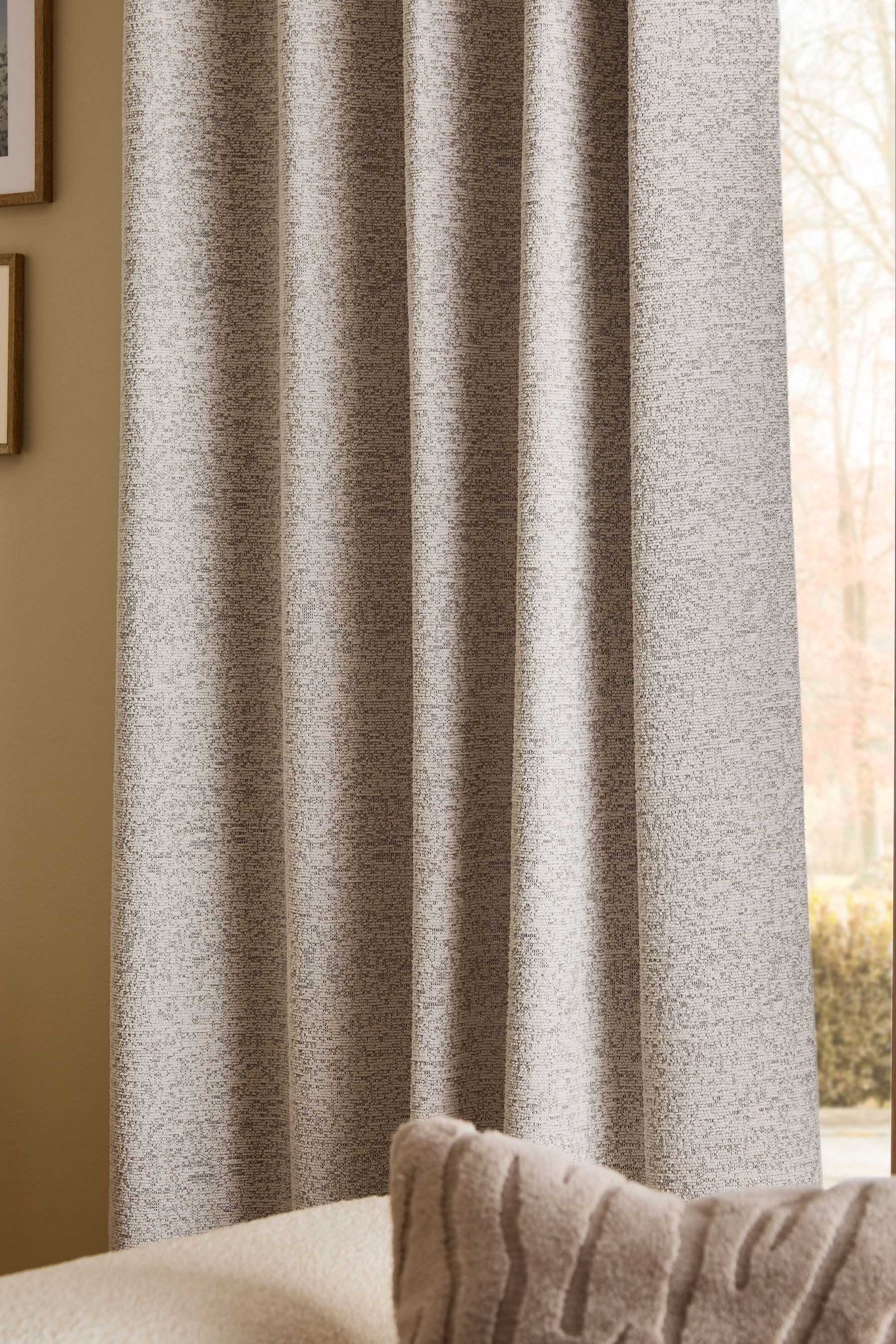 Next Vorhang Gefütterte Bouclé-Ösenvorhänge (2 St)