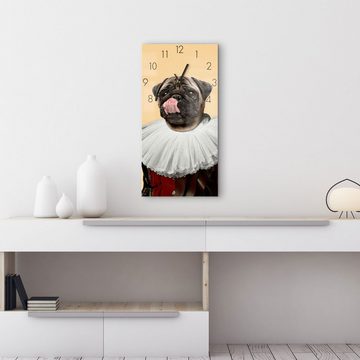 DEQORI Wanduhr 'Aristokraten-Hunde' (Glas Glasuhr modern Wand Uhr Design Küchenuhr)