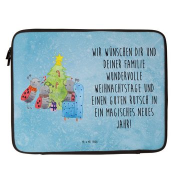 Mr. & Mrs. Panda Laptop-Hülle 20 x 28 cm Weihnachten Smörle - Eisblau - Geschenk, Weihnachtsdeko, W, Wasserabweisend