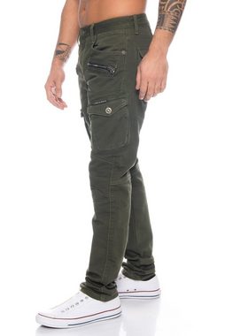 Cipo & Baxx Cargohose Herren Cargo Jeans Hose im modernen Design Schicke Nahtverzierungen