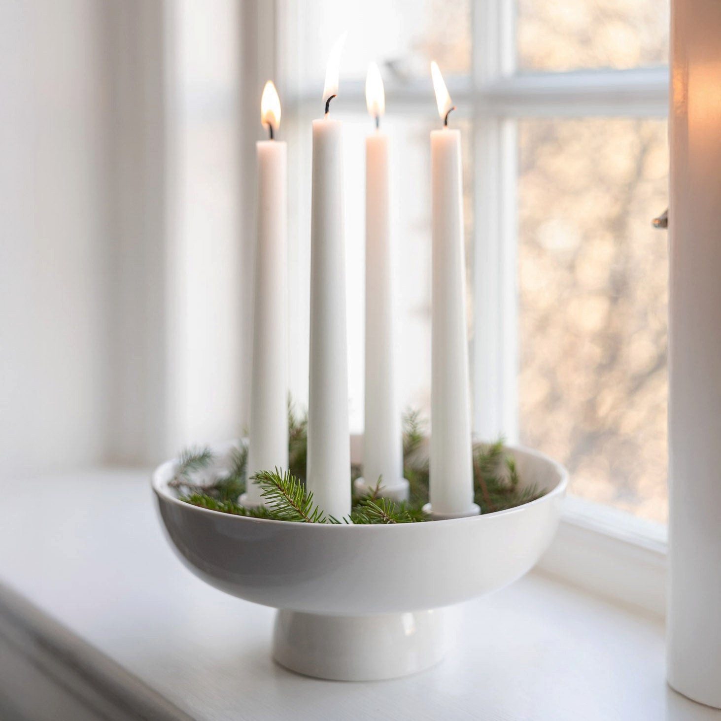 Storefactory Kerzenhalter Granhammar für 4 Stabkerzen aus Keramik in weiß günstig online kaufen