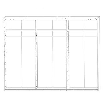 Lomadox Schwebetürenschrank GRANADA-43 graphit mit Artisan Eiche Nb. 270/210/64 cm