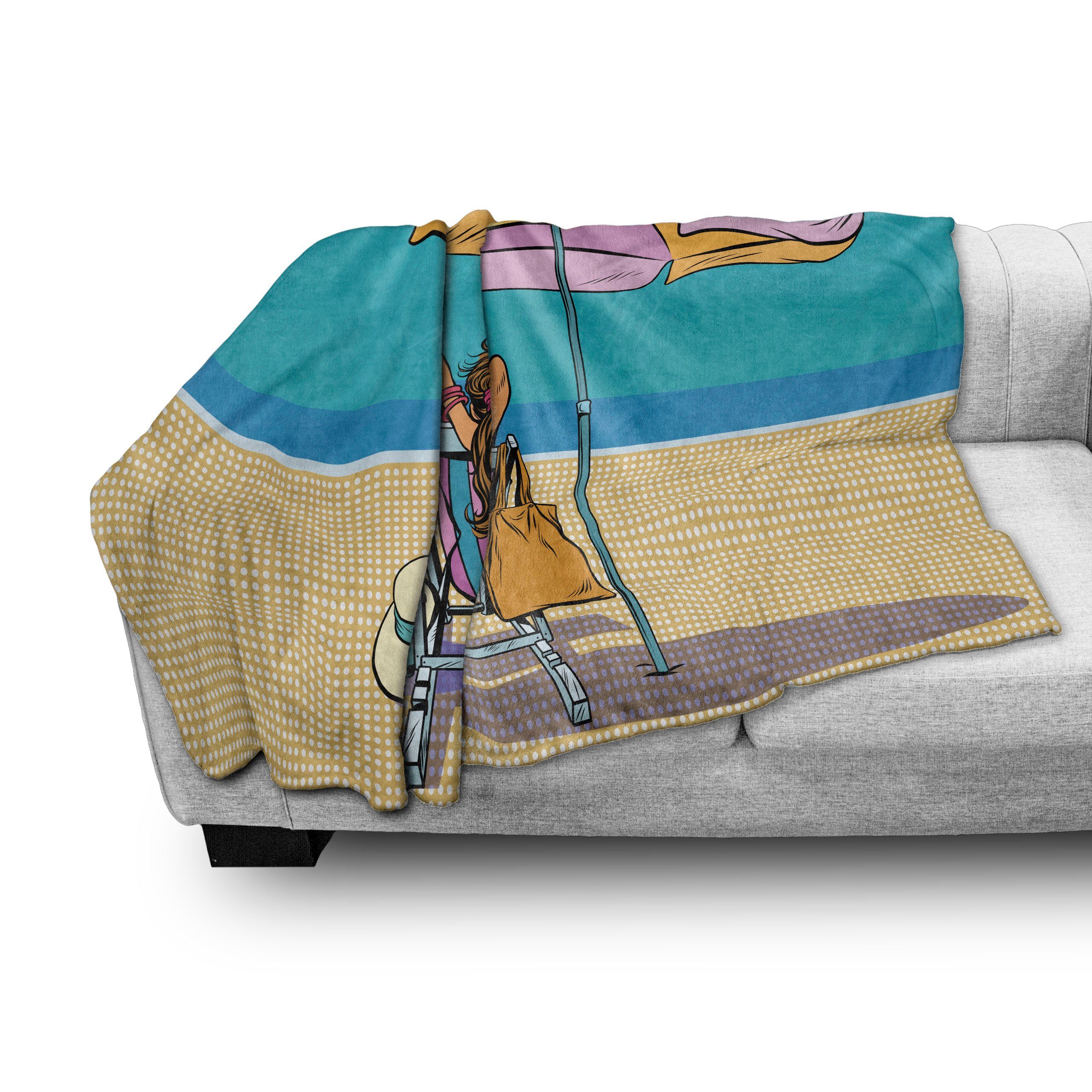 Liegestuhl Dame Plüsch für Gemütlicher und Außenbereich, auf Regenschirm-Mädchen Wohndecke einem Innen- den Abakuhaus,