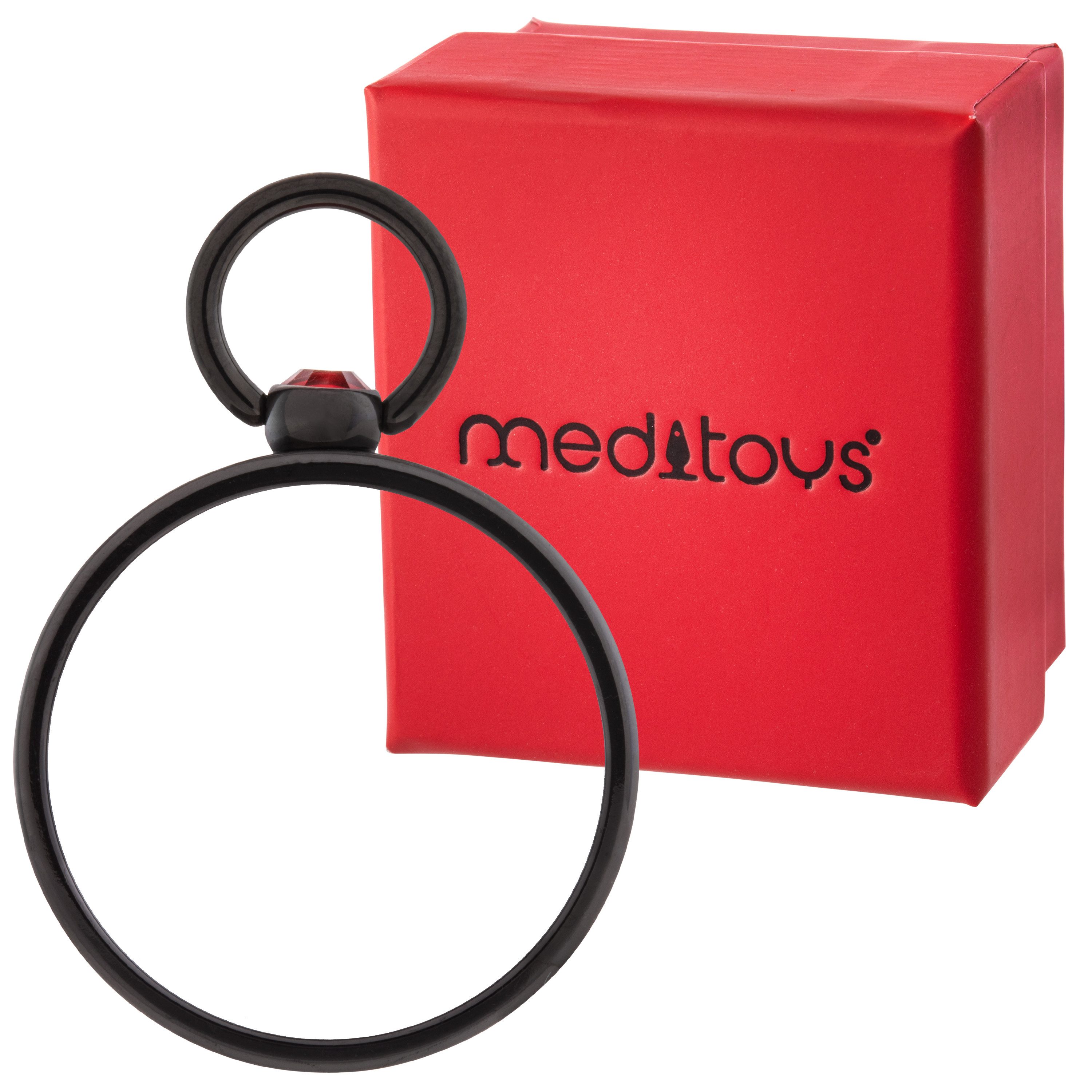 meditoys Fingerring meditoys - 'Ring der O' mit Original geschl. Kristall (PVD Black) – Bild 4 von 5