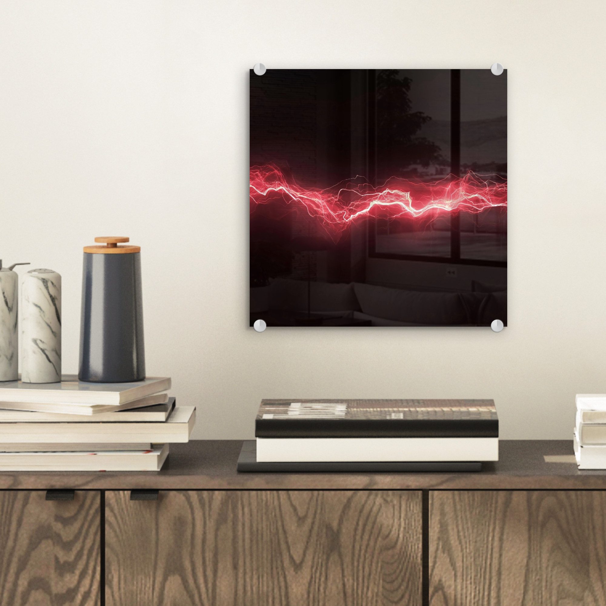 MuchoWow Acrylglasbild Rot - Elektrizität - günstig online kaufen