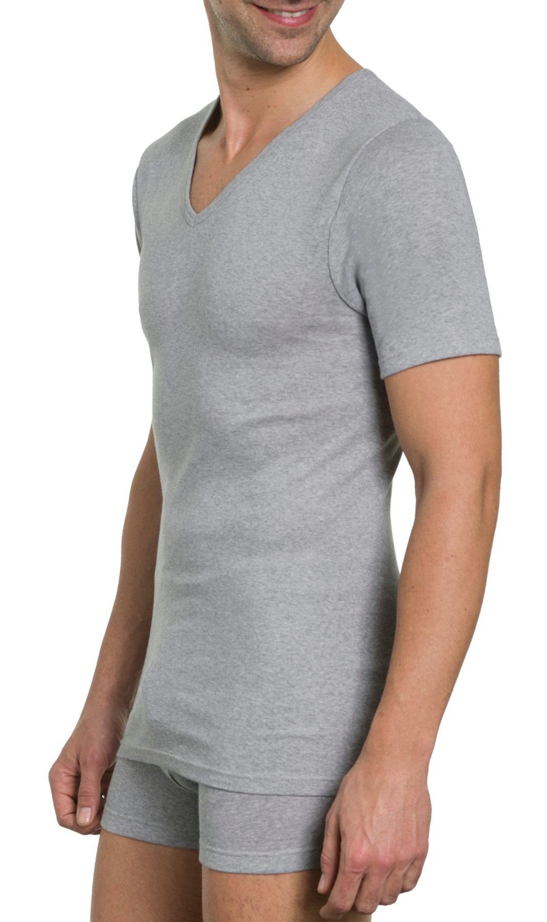 Optimale Shirt Herren 2-St., formbeständig, Passform, Bodywear Unterziehshirt (Packung, 2er 1919 hautfreundlich 77203051-graumeliert pflegeleicht, HAASIS Pack)