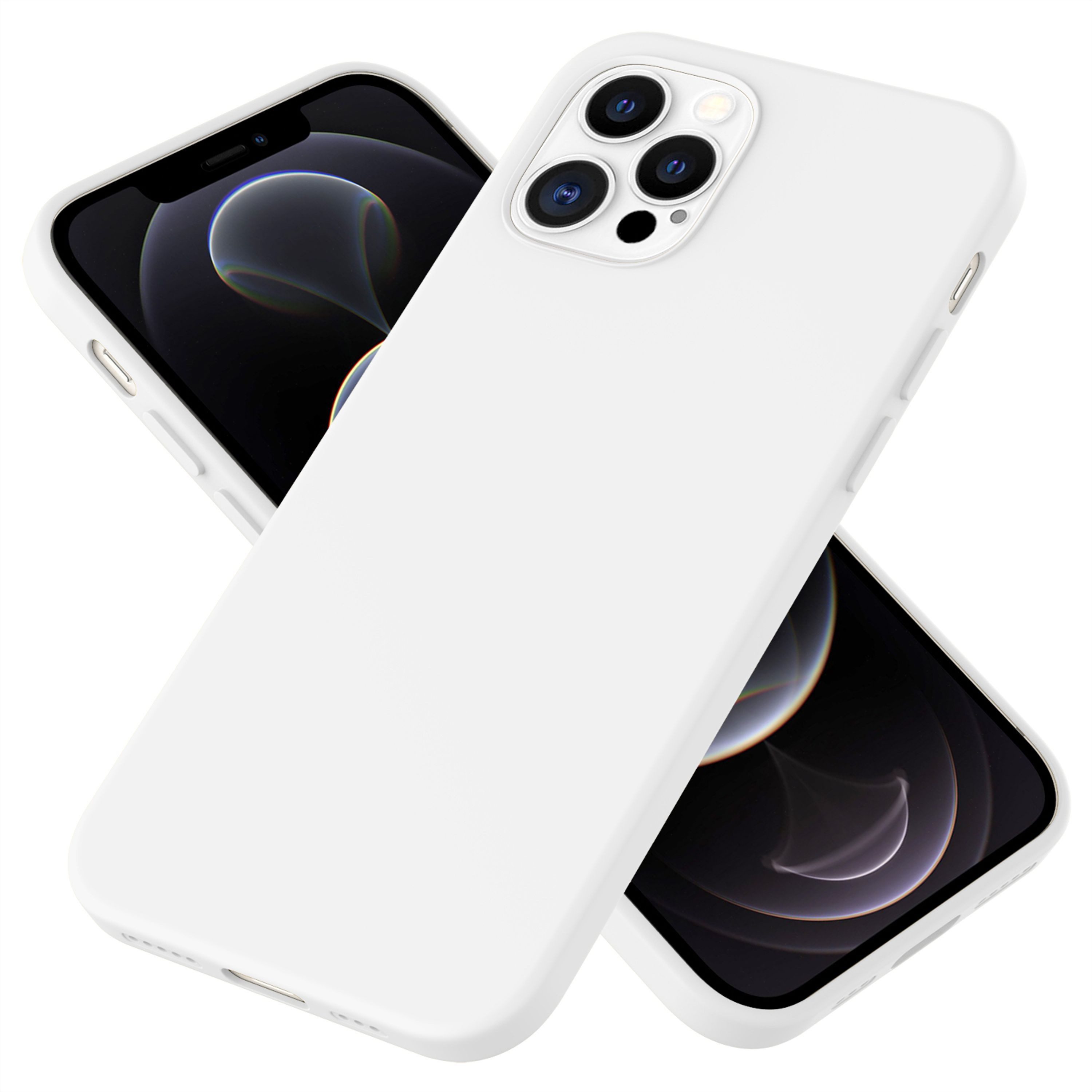 Nalia Smartphone-Hülle Apple iPhone 12 Pro Max 17 cm (6,7 Zoll), Silikon Hülle mit stabilem Kern / Schmutzresistent / Innen Mikrofliess
