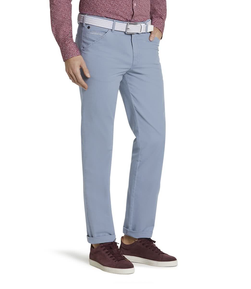 5-Pocket-Jeans MEYER CHICAGO Chino stripes structured light blue 1-5040-16