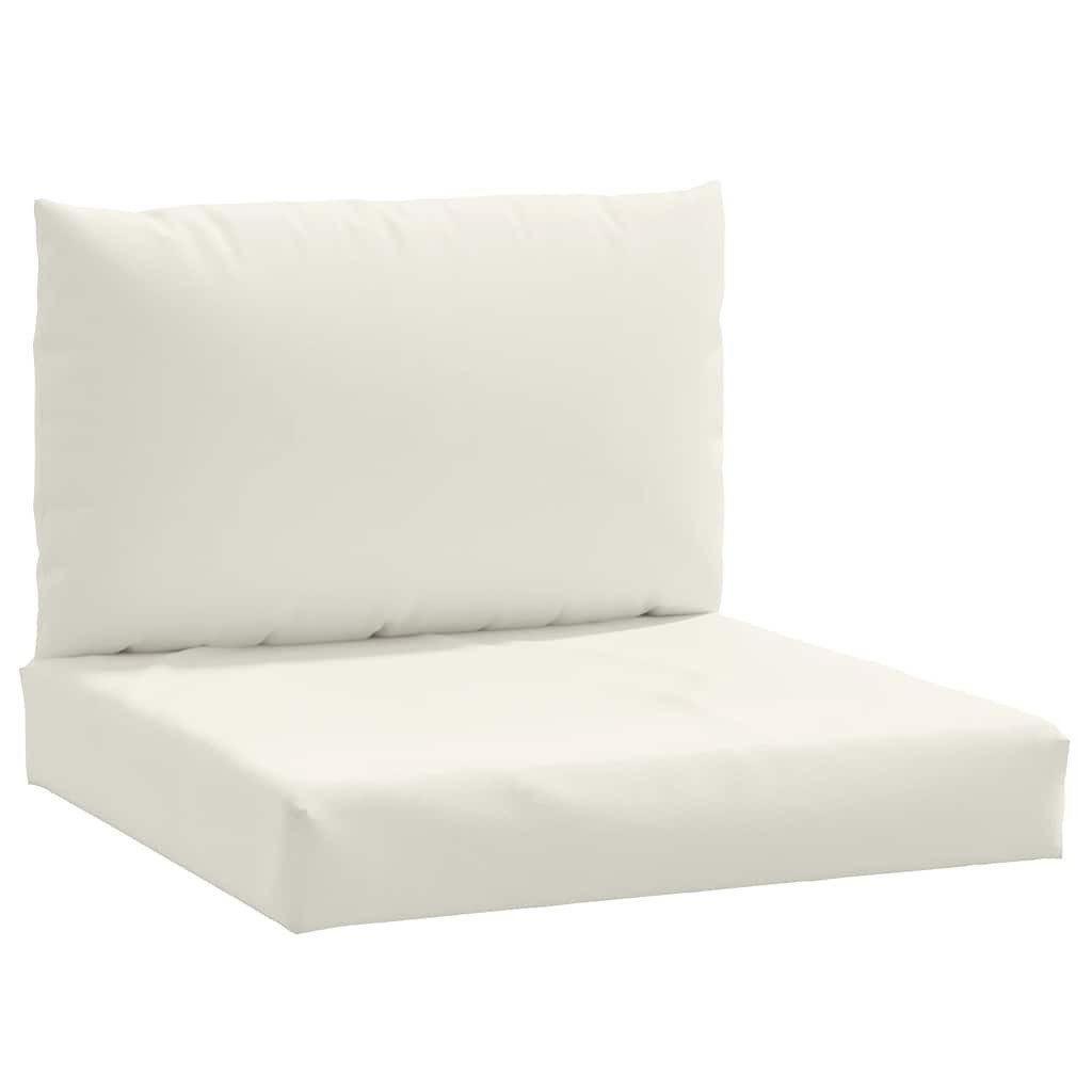 vidaXL Sitzauflage Palettenkissen 2-tlg. Melange Creme Stoff, (1 St)
