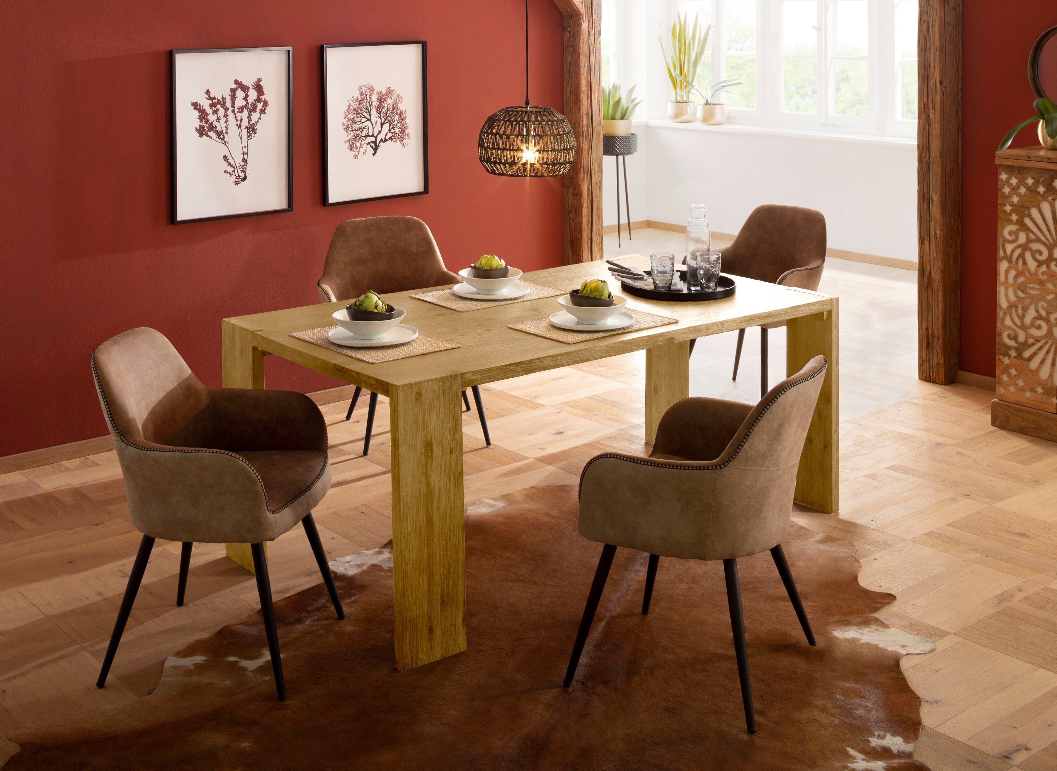 Home affaire Esstisch Marbella, aus massivem Akazienholz