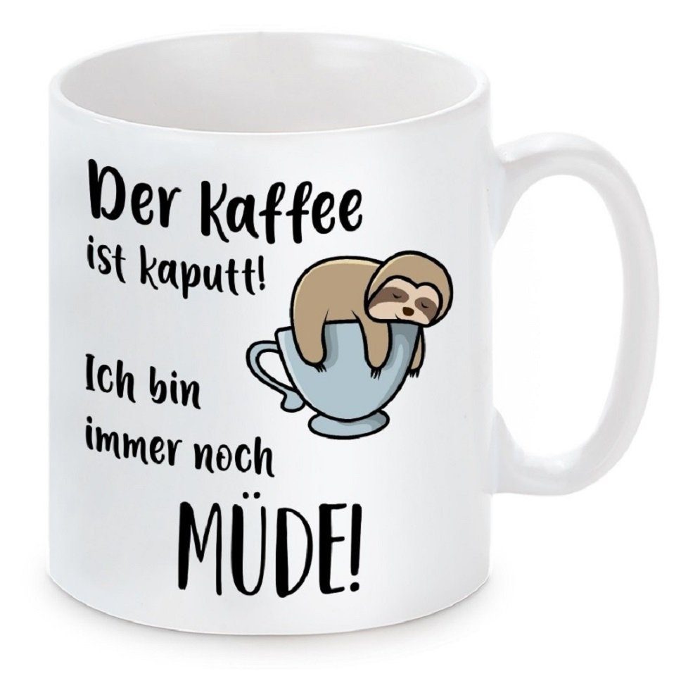 kaputt, Keramik Motiv Kaffeebecher Kaffee Tasse mit Herzbotschaft