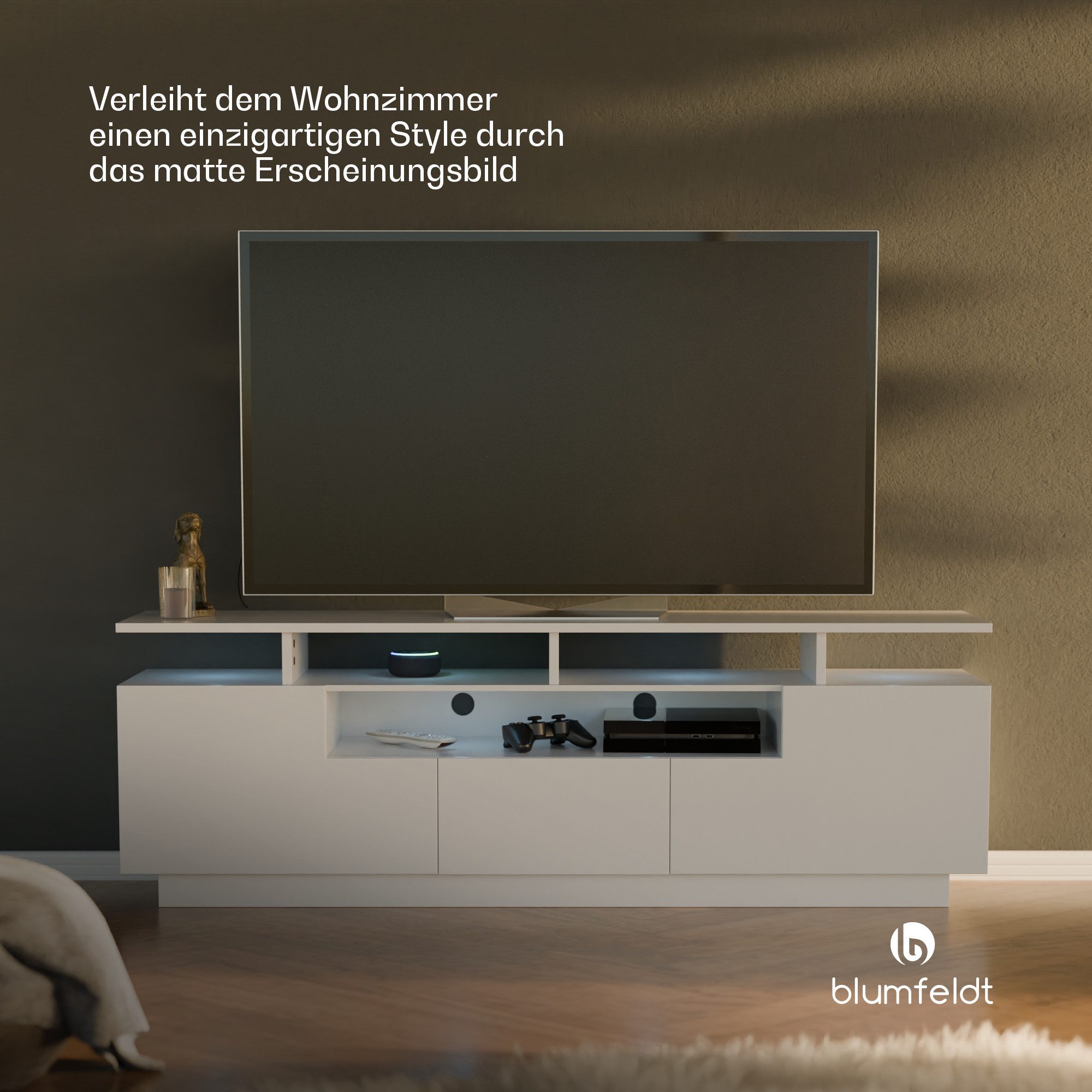blumfeldt Lowboard Perth Lowboard Fernsehschrank 150 x 35 x 50 cm, LED (Set günstig online kaufen