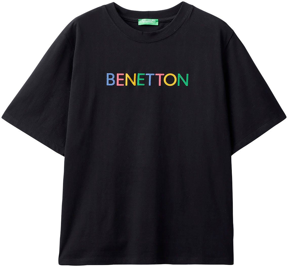 T-Shirt United Colors mit Label-Schriftzug Benetton of vorne